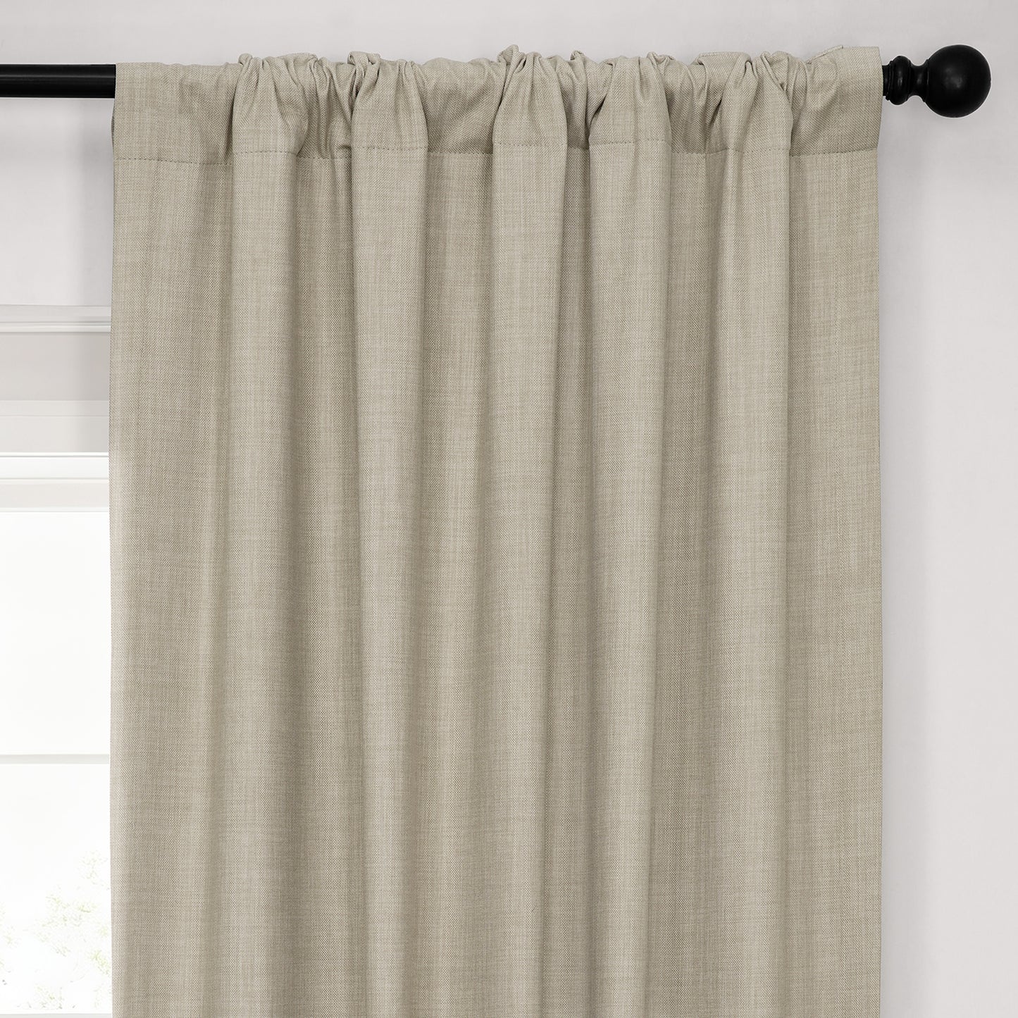 Light Beige Performance Linen Hotel Blackout Curtain