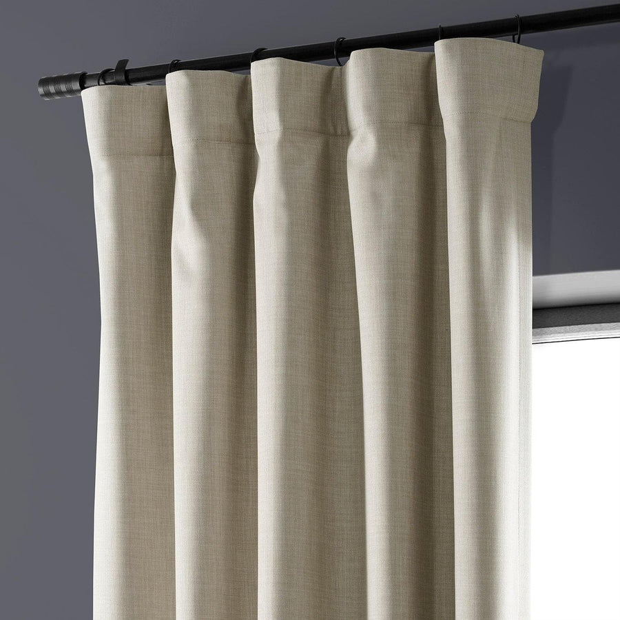 Light Beige Performance Linen Hotel Blackout Curtain - HalfPriceDrapes.com