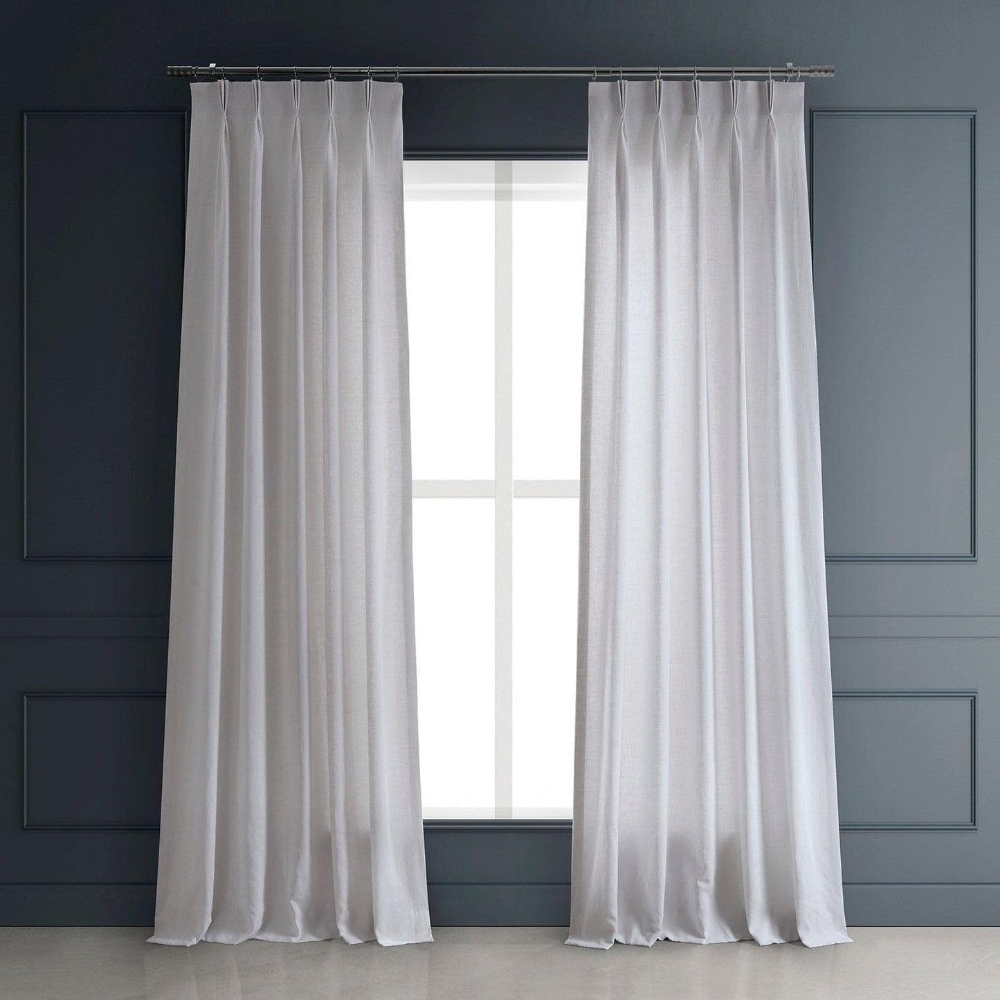 White French Pleat Parisian Linen Curtain - HalfPriceDrapes.com