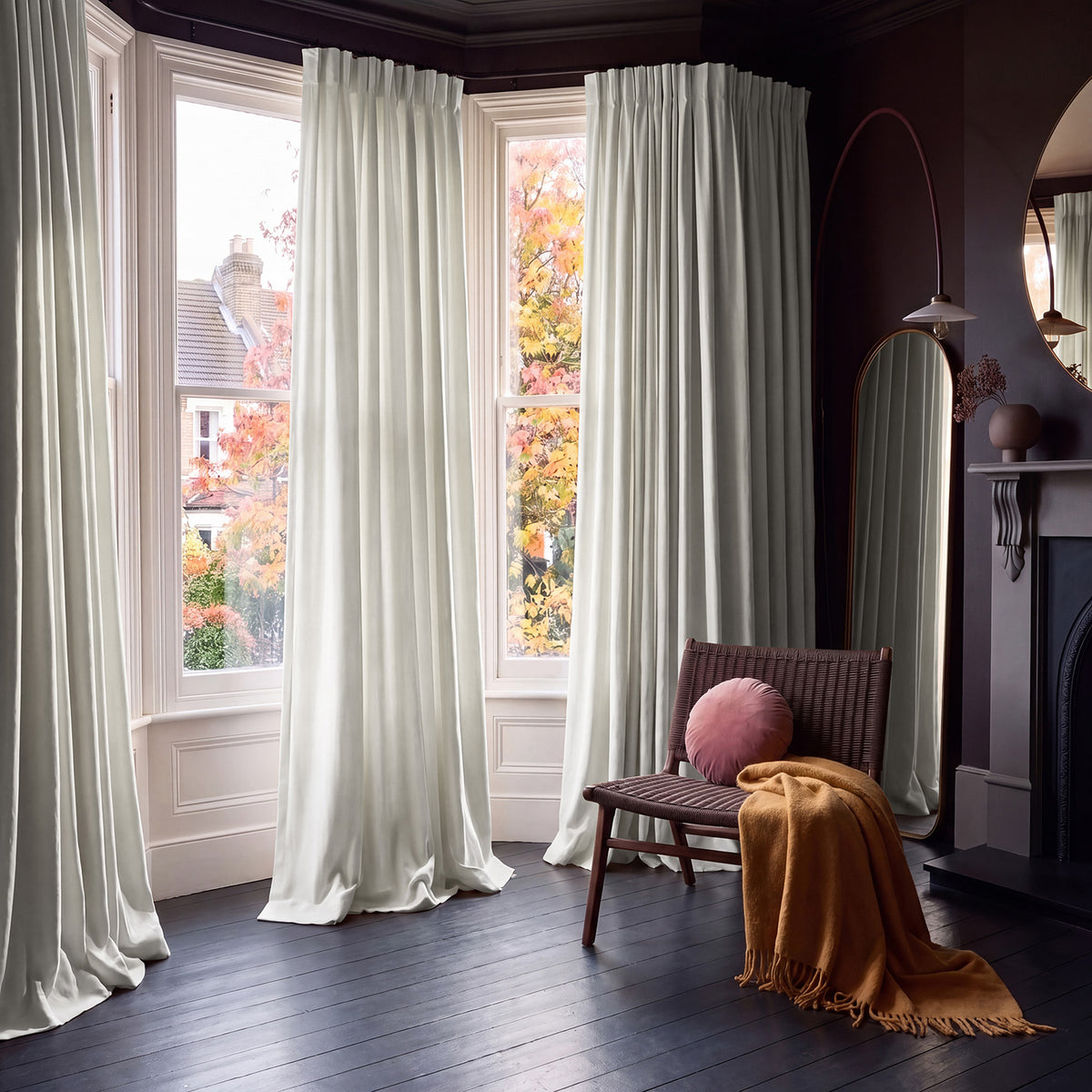 Fresh Popcorn Solid Cotton Custom Curtain