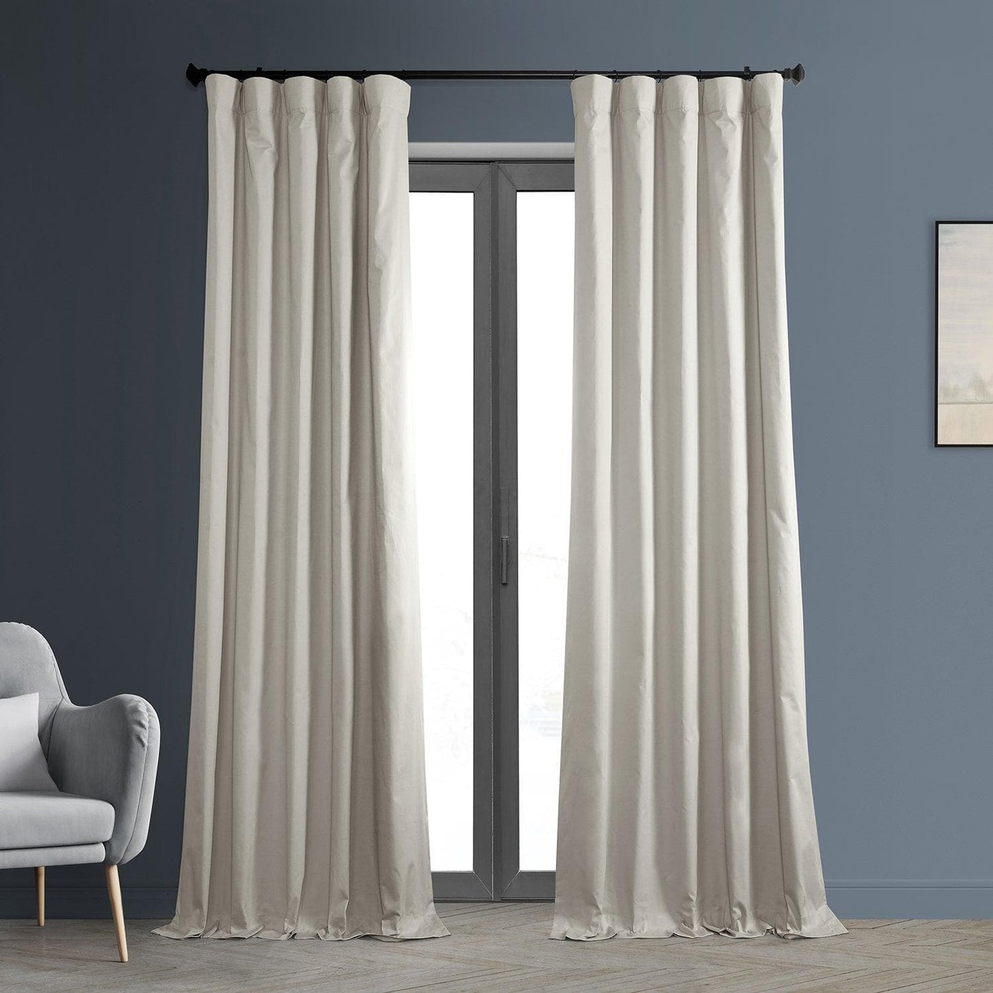 Hazelwood Beige Solid Cotton Hotel Blackout Curtain - HalfPriceDrapes.com