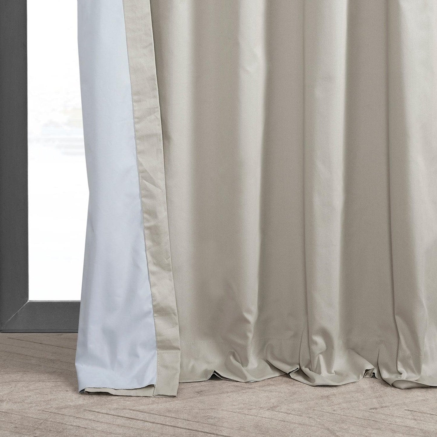 Hazelwood Beige Solid Cotton Hotel Blackout Curtain - HalfPriceDrapes.com