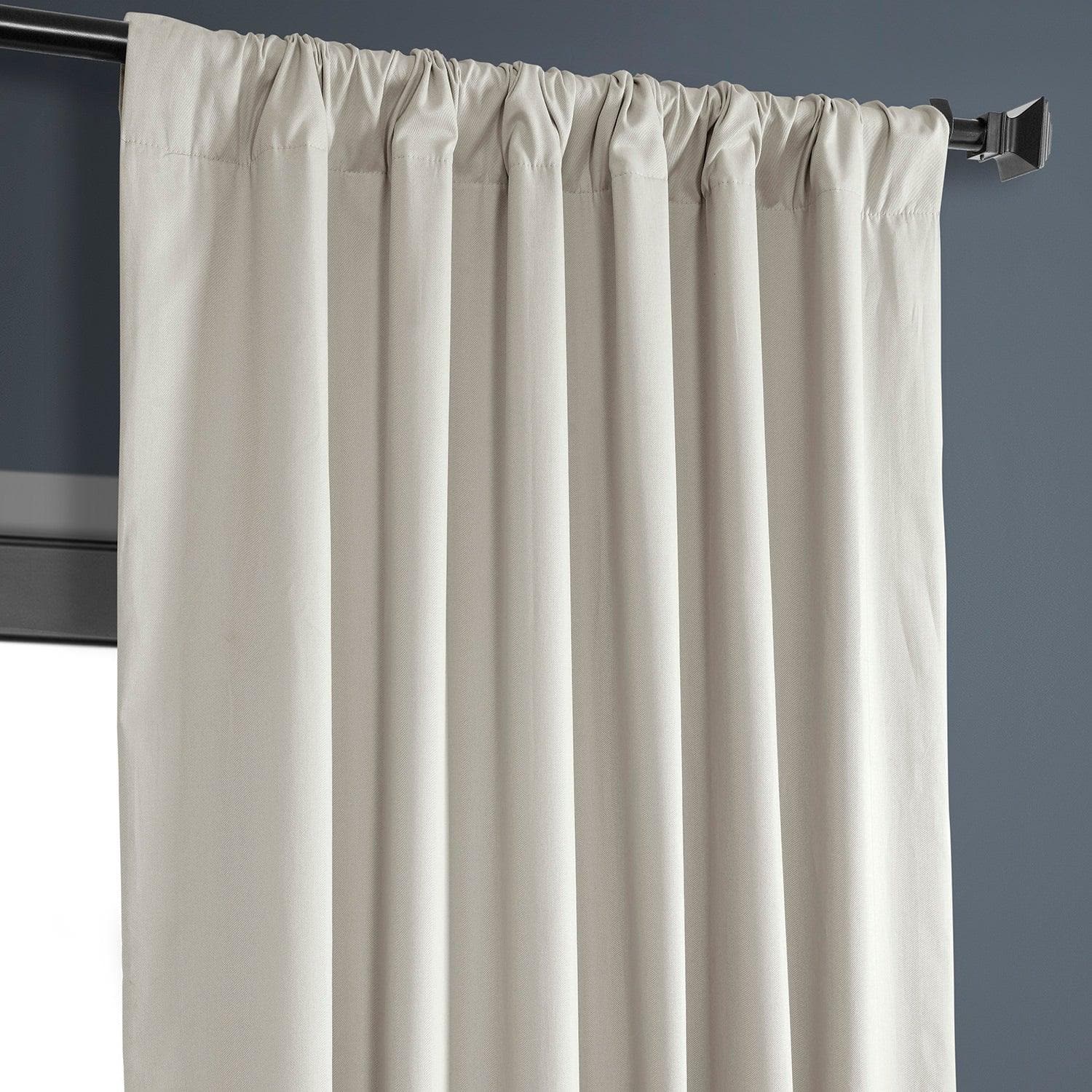 Hazelwood Beige Solid Cotton Hotel Blackout Curtain - HalfPriceDrapes.com