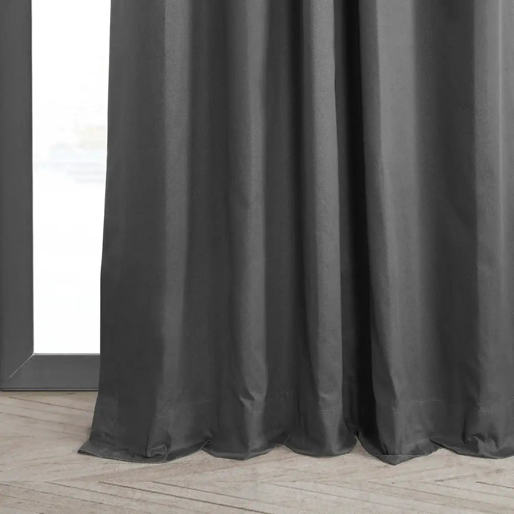 Millstone Grey Solid Cotton Custom Curtain