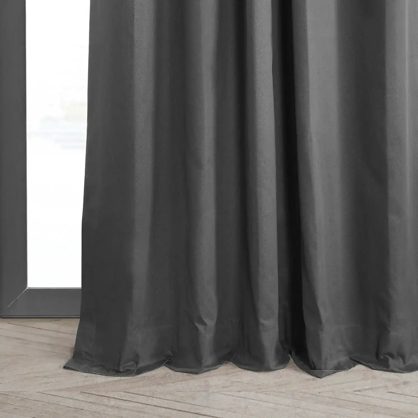 Millstone Grey Solid Cotton Custom Curtain