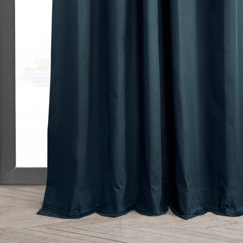 Polo Navy Solid Cotton Custom Curtain