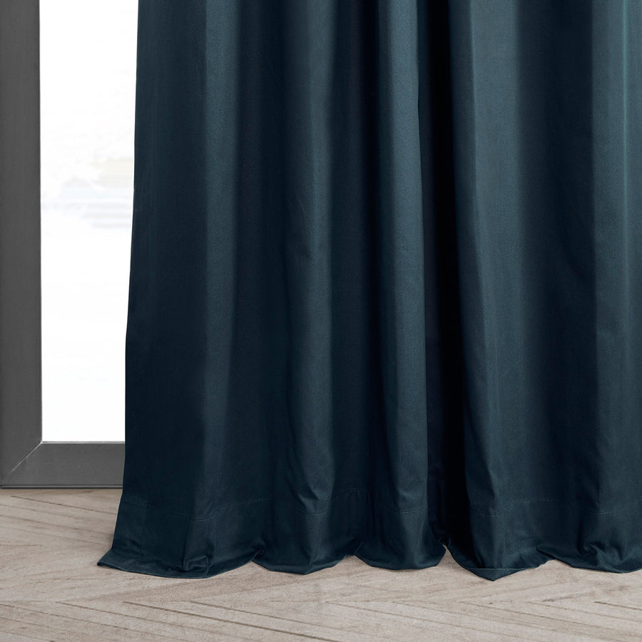 Polo Navy Solid Cotton Custom Curtain