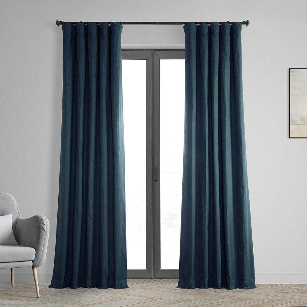 Polo Navy Solid Cotton Hotel Blackout Curtain - HalfPriceDrapes.com