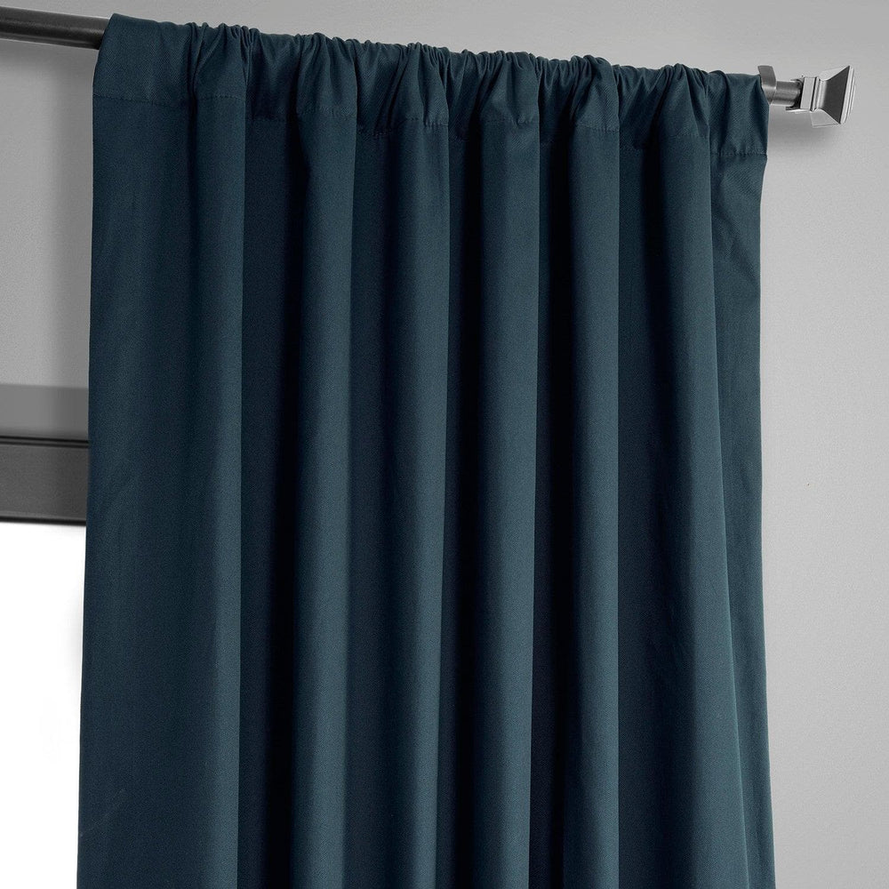 Polo Navy Solid Cotton Hotel Blackout Curtain - HalfPriceDrapes.com