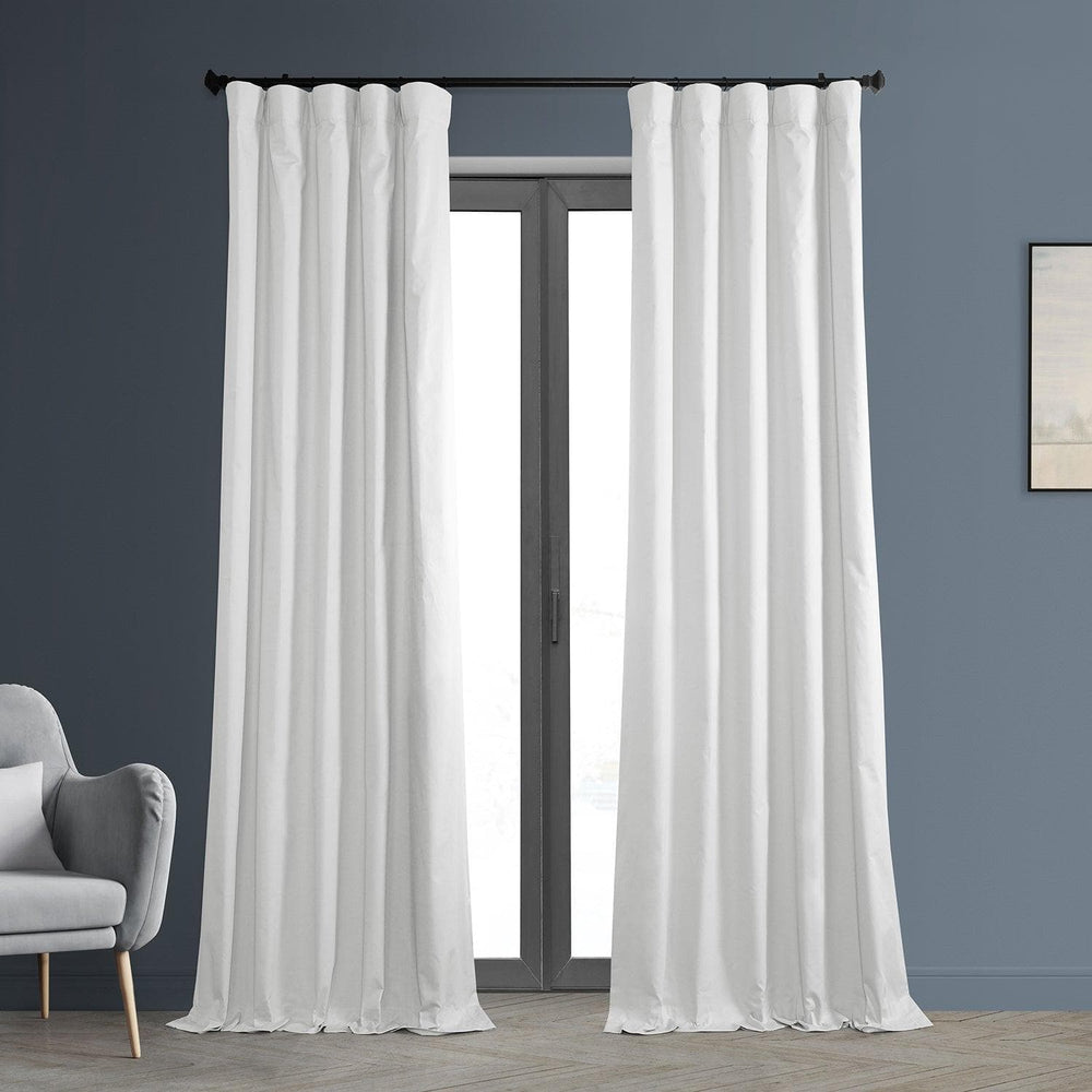 Whisper White Solid Cotton Hotel Blackout Curtain - HalfPriceDrapes.com