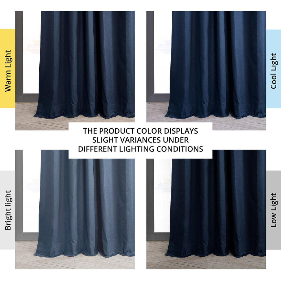 Dark Blue Solid Cotton Hotel Blackout Curtain - HalfPriceDrapes.com