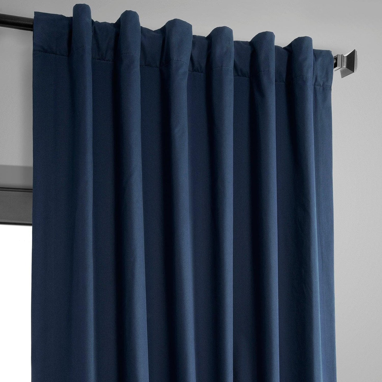 Dark Blue Solid Cotton Hotel Blackout Curtain - HalfPriceDrapes.com