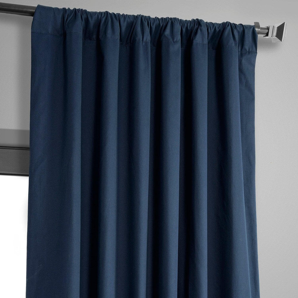 Dark Blue Solid Cotton Hotel Blackout Curtain - HalfPriceDrapes.com