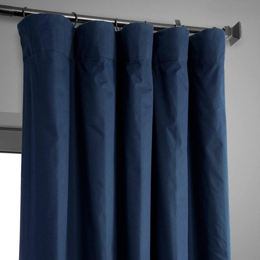 Dark Blue Solid Cotton Hotel Blackout Curtain - HalfPriceDrapes.com