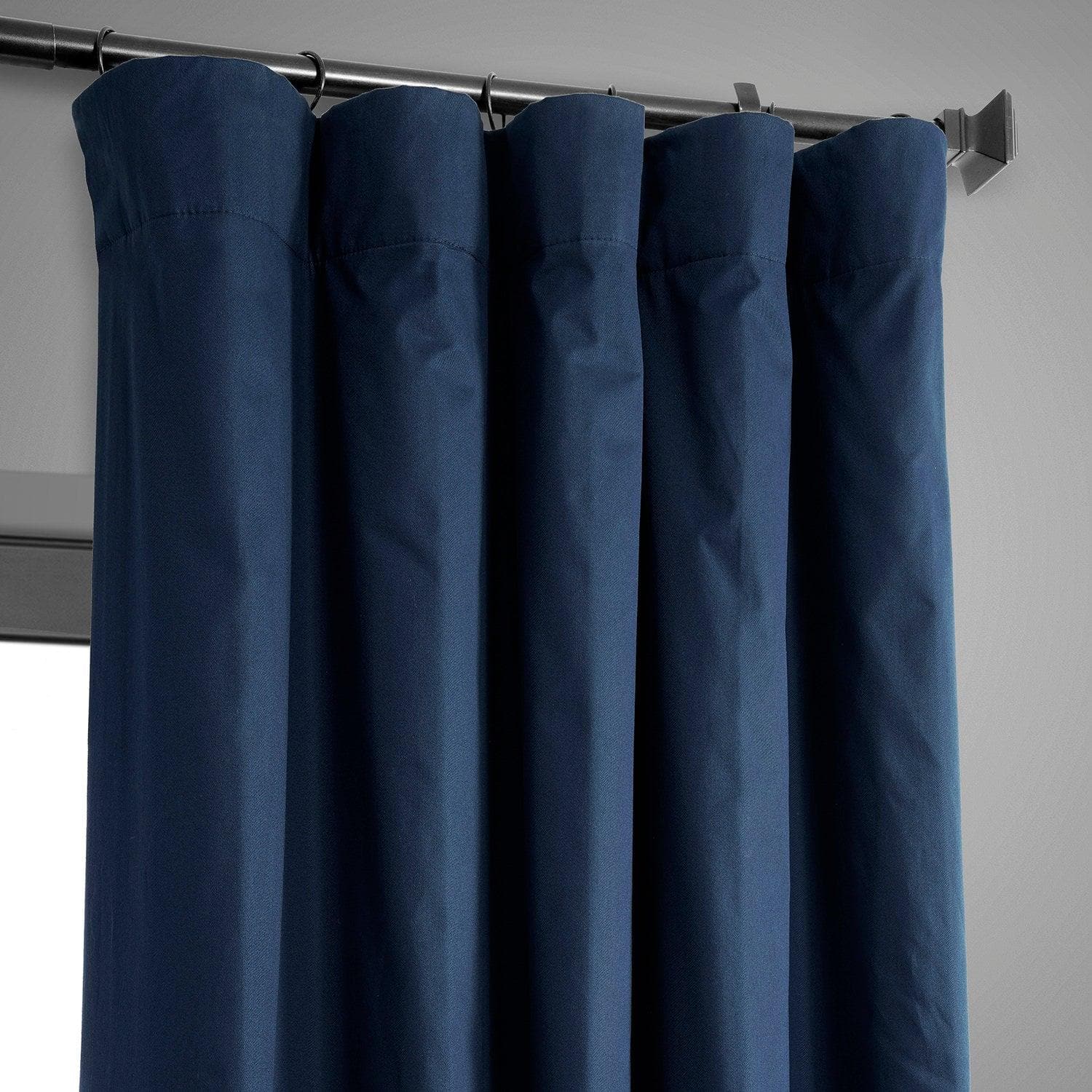 Dark Blue Solid Cotton Hotel Blackout Curtain - HalfPriceDrapes.com