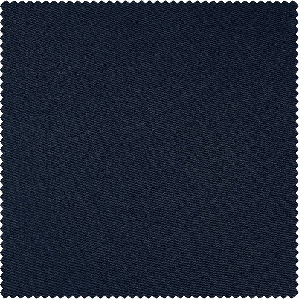 Dark Blue Solid Cotton Custom Curtain