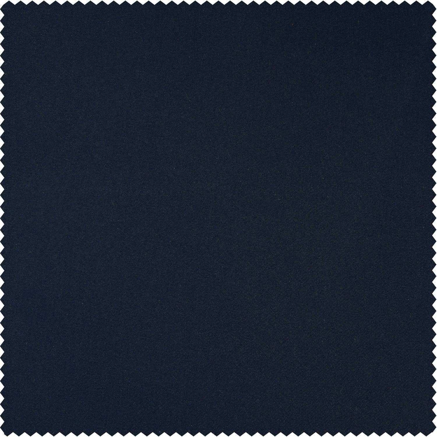 Dark Blue Solid Cotton Custom Curtain