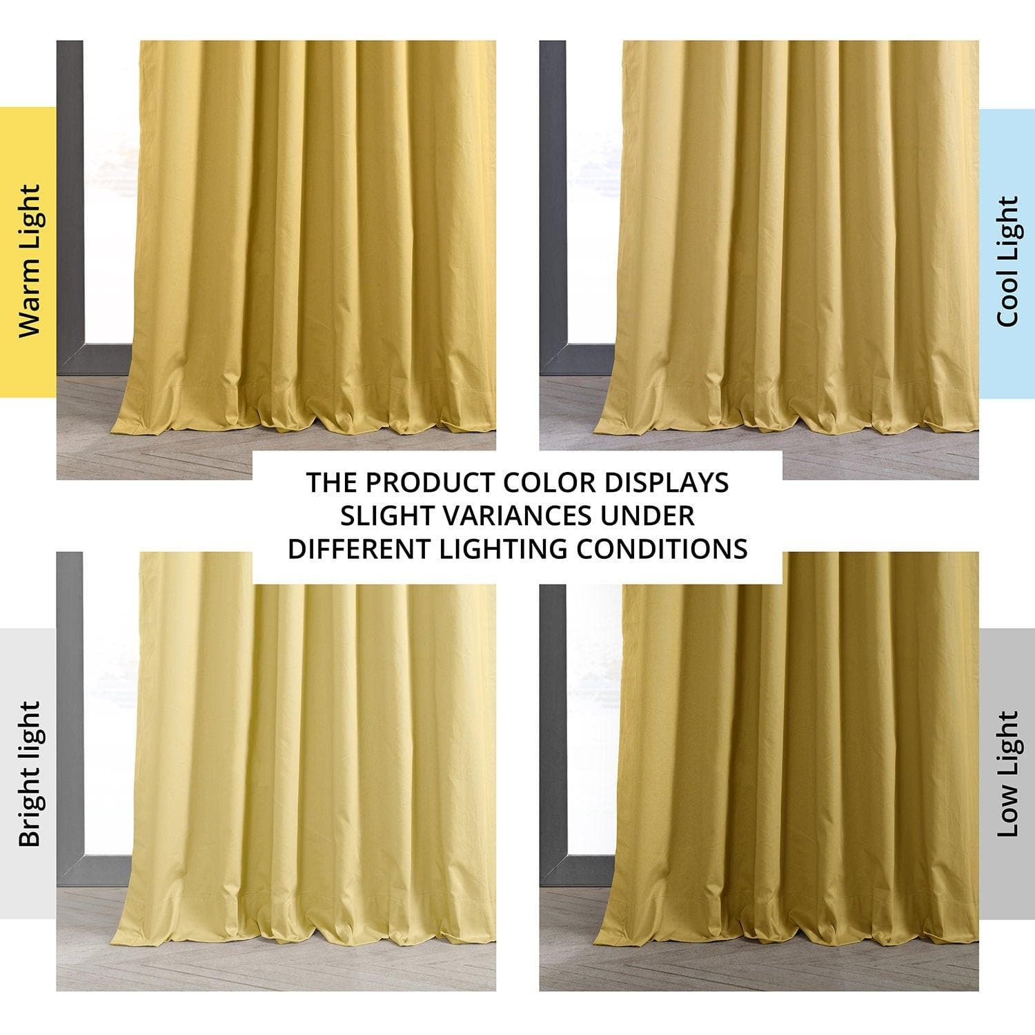 Light Ochre Solid Cotton Hotel Blackout Curtain - HalfPriceDrapes.com