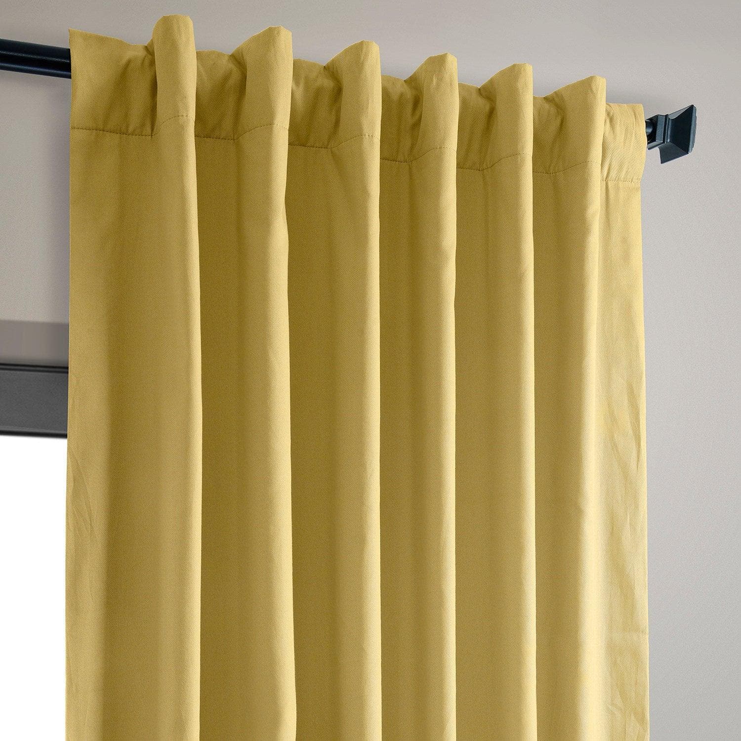 Light Ochre Solid Cotton Hotel Blackout Curtain - HalfPriceDrapes.com