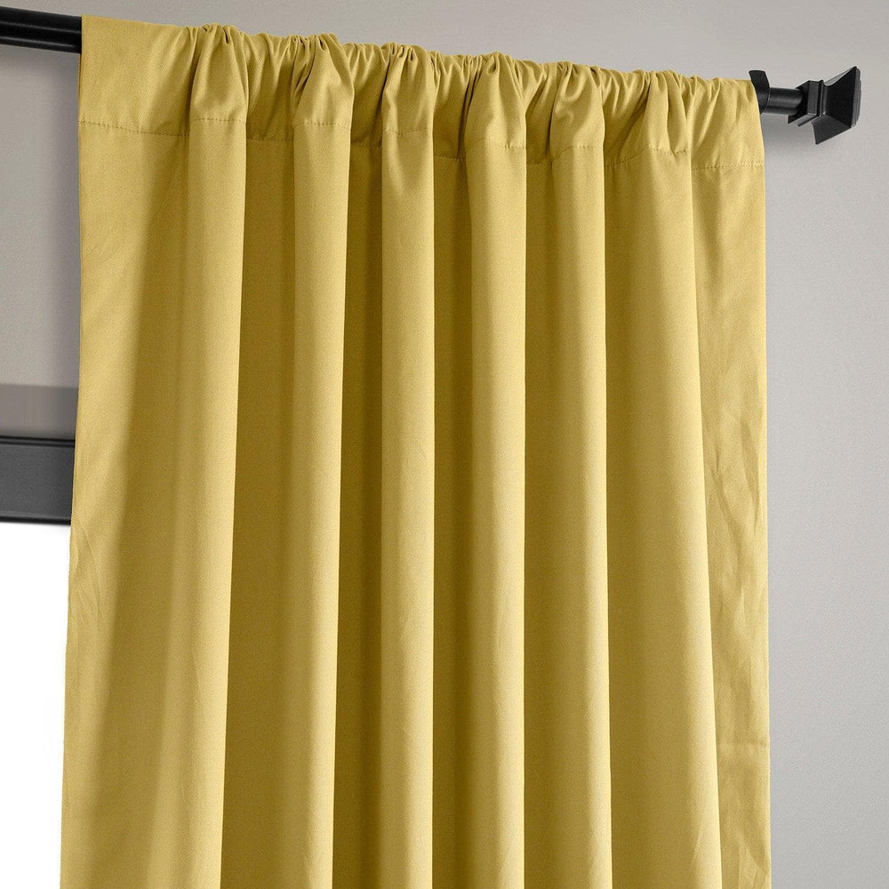 Light Ochre Solid Cotton Hotel Blackout Curtain - HalfPriceDrapes.com