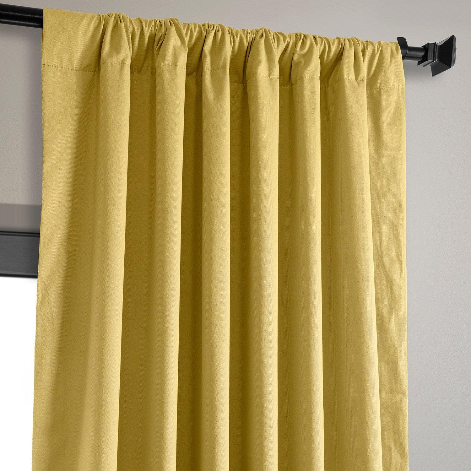Light Ochre Solid Cotton Hotel Blackout Curtain - HalfPriceDrapes.com