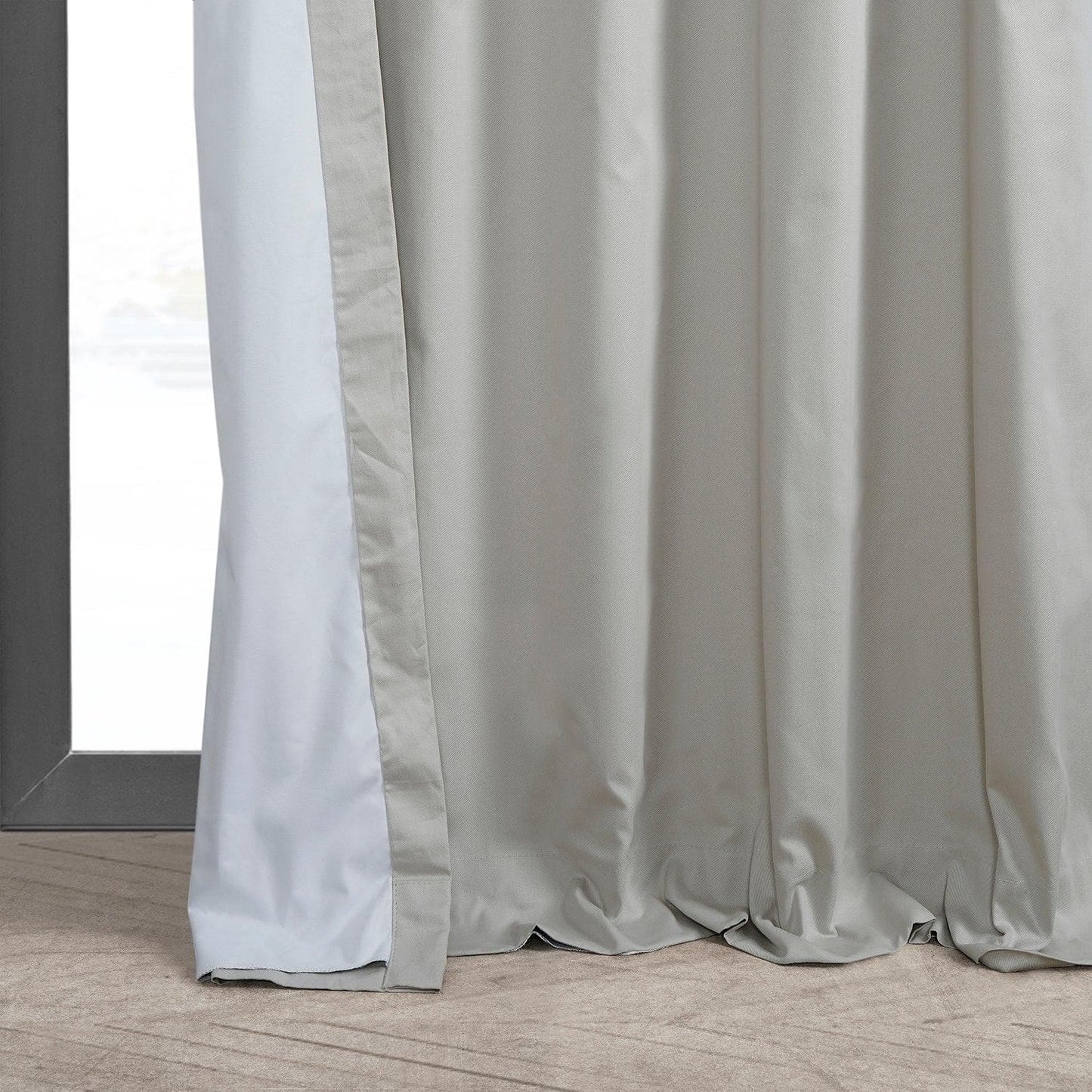 Light Greige Solid Cotton Hotel Blackout Curtain - HalfPriceDrapes.com