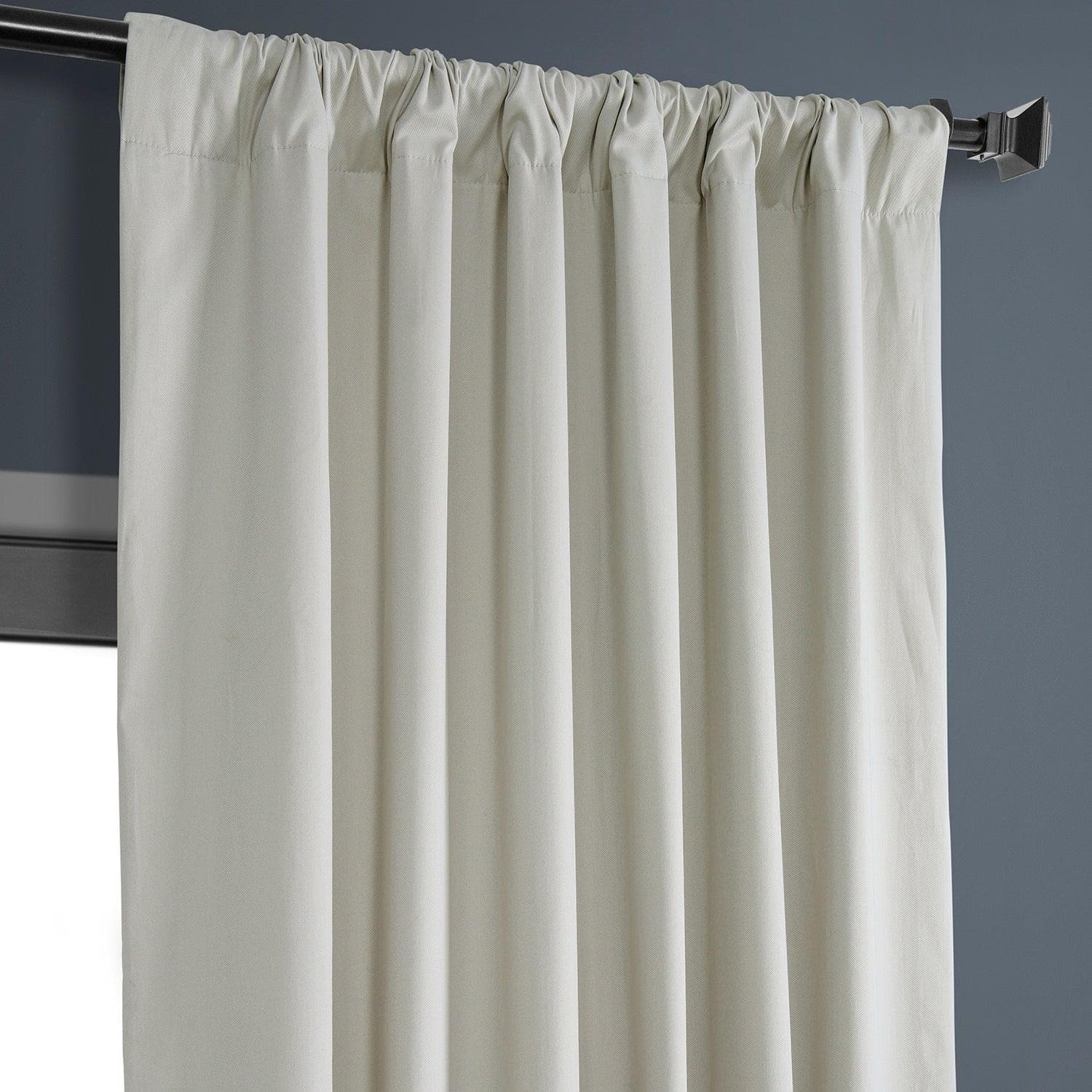 Light Greige Solid Cotton Hotel Blackout Curtain - HalfPriceDrapes.com