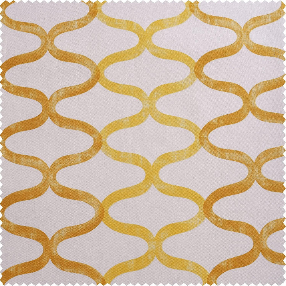 Illusions Yellow Printed Cotton Blackout Swatch - HalfPriceDrapes.com