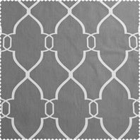 Aiden Grey Printed Cotton Blackout Swatch - HalfPriceDrapes.com