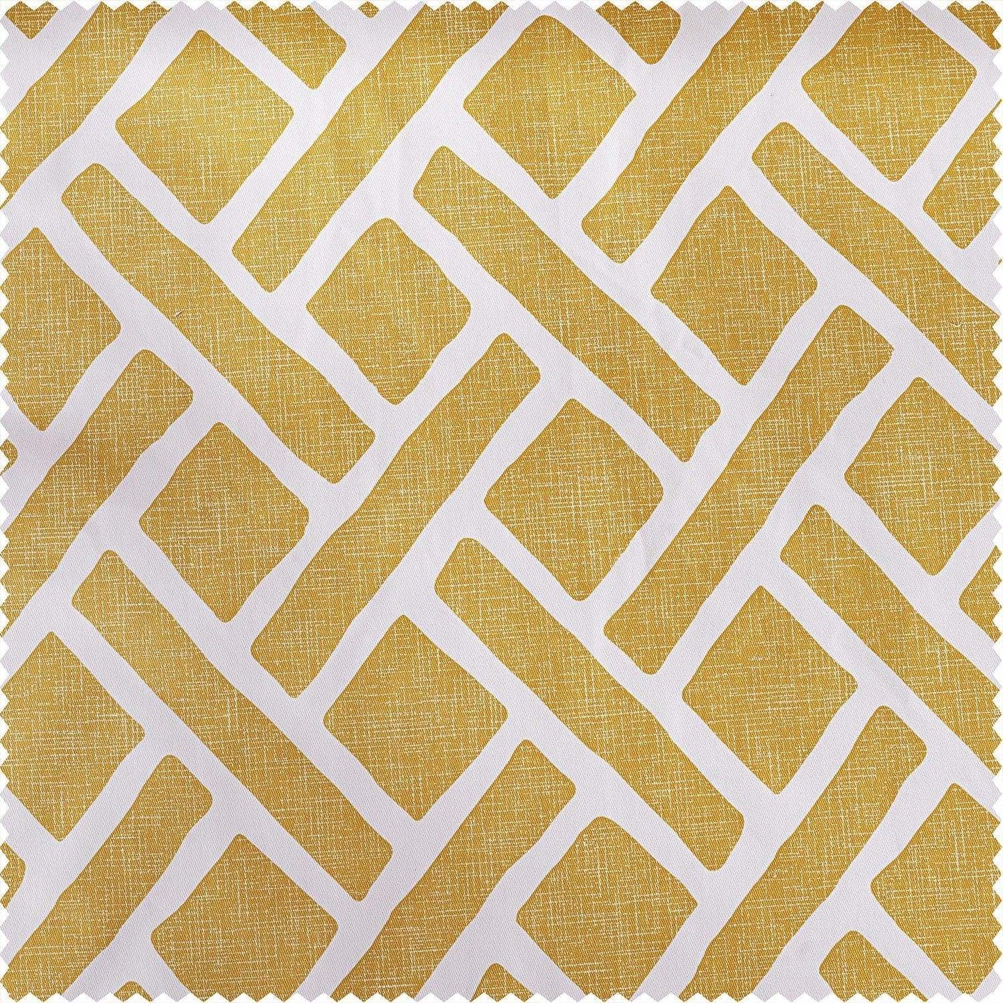 Martinique Yellow Printed Cotton Blackout Swatch - HalfPriceDrapes.com