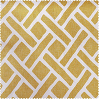 Martinique Yellow Printed Cotton Blackout Swatch - HalfPriceDrapes.com