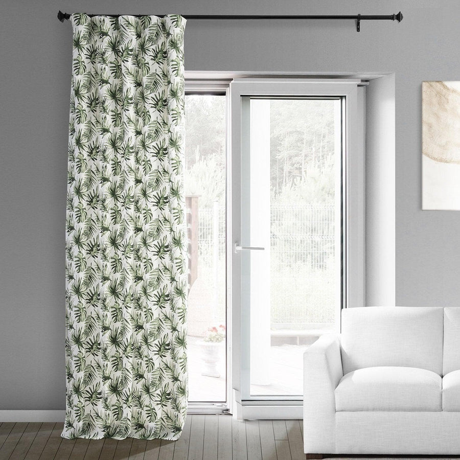 Artemis Olive Printed Cotton Custom Curtain - HalfPriceDrapes.com