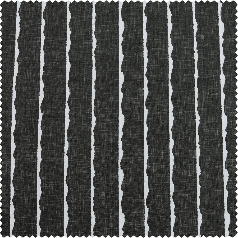 Sharkskin Black Solid Printed Cotton Custom Curtain - HalfPriceDrapes.com