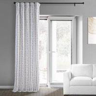 Sharkskin Blue Striped Printed Cotton Custom Curtain - HalfPriceDrapes.com