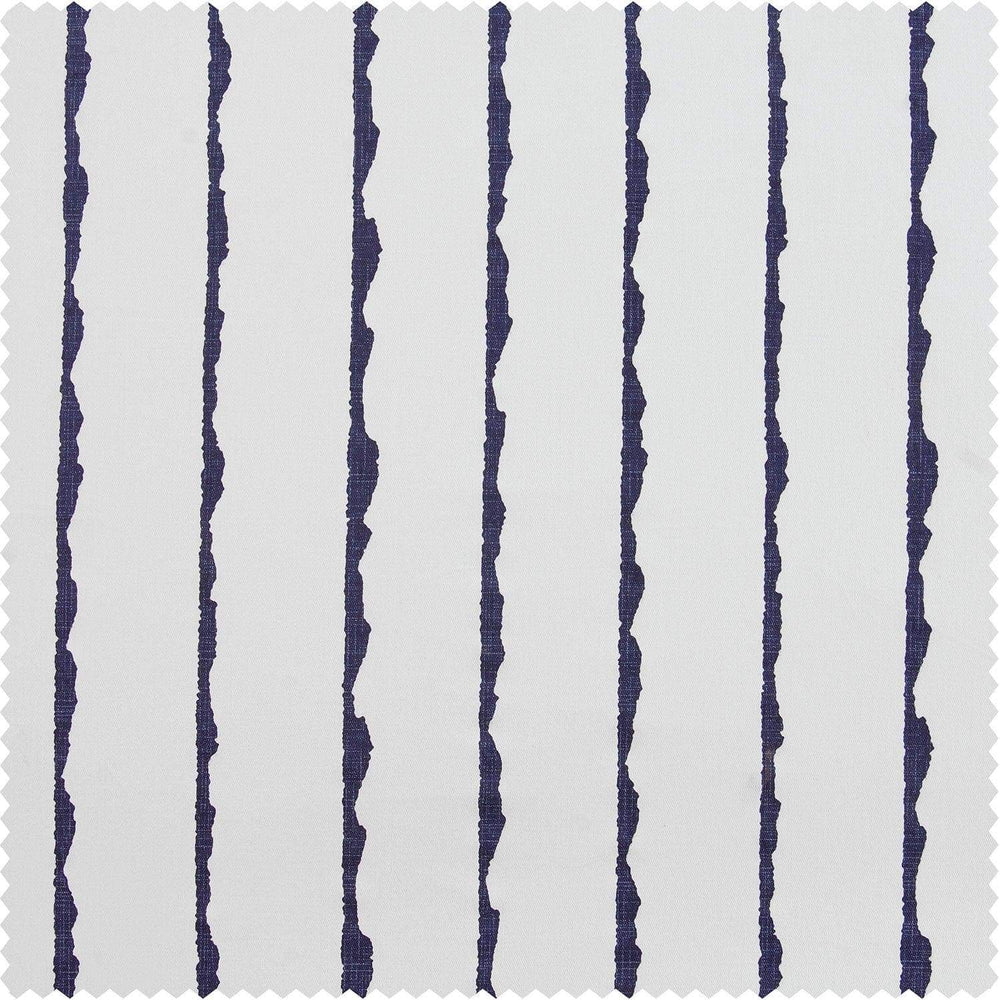 Sharkskin Blue Striped Printed Cotton Custom Curtain - HalfPriceDrapes.com