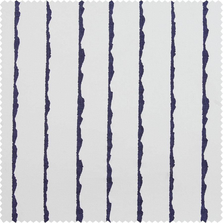 Sharkskin Blue Striped Printed Cotton Custom Curtain - HalfPriceDrapes.com
