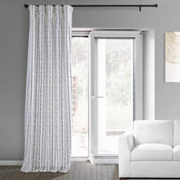 Sharkskin Black Striped Printed Cotton Custom Curtain - HalfPriceDrapes.com