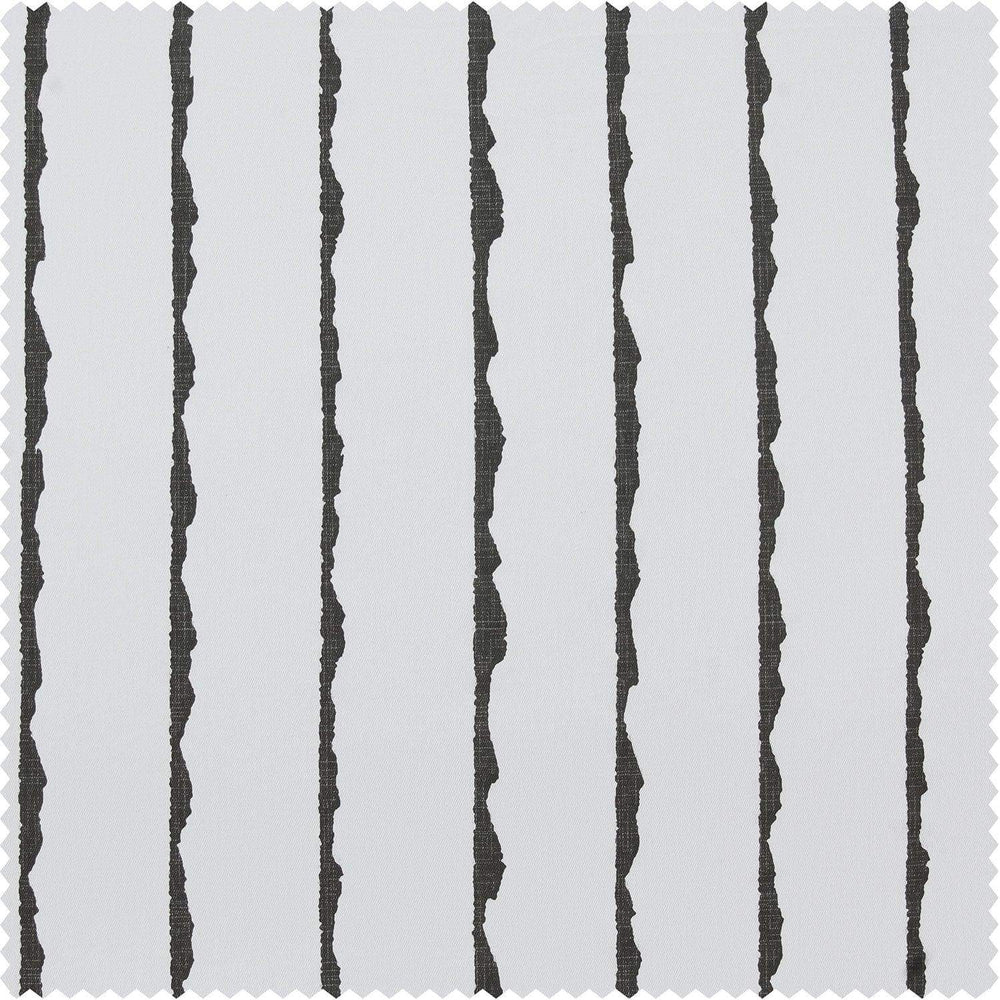 Sharkskin Black Striped Printed Cotton Custom Curtain - HalfPriceDrapes.com