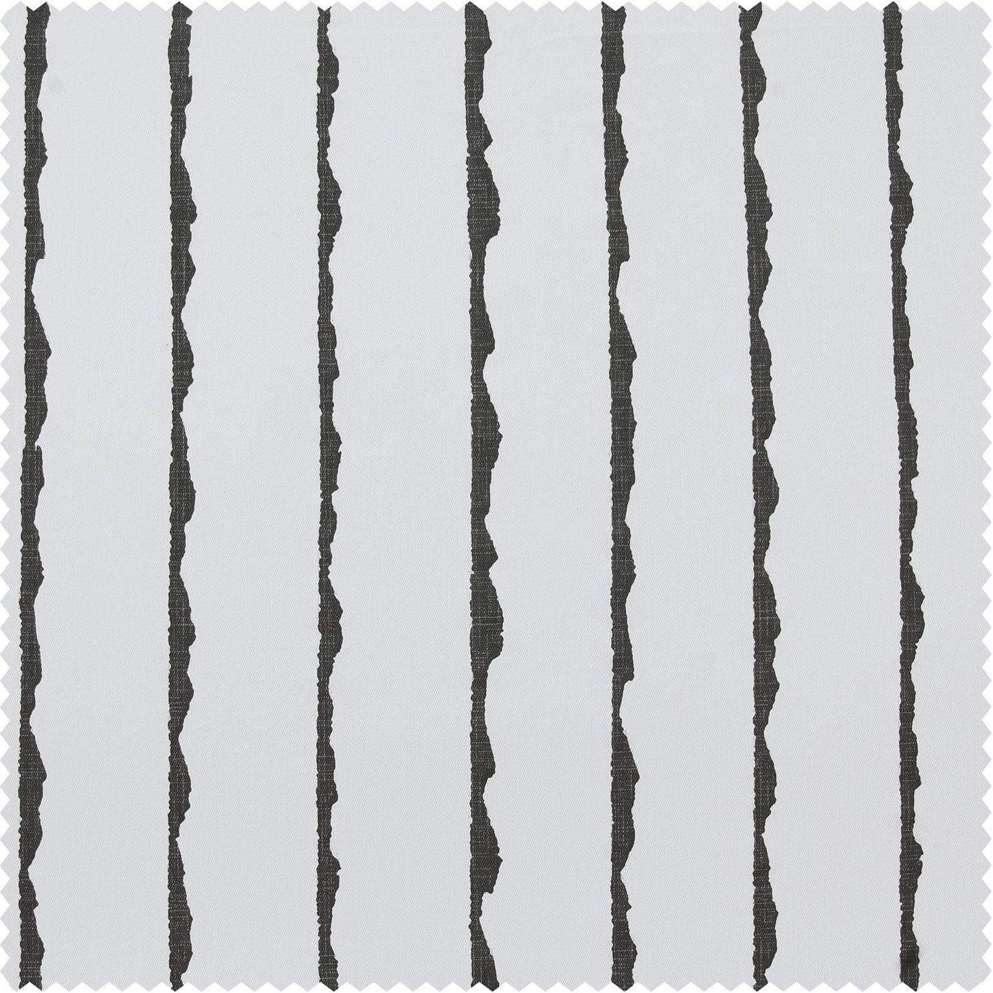 Sharkskin Black Striped Printed Cotton Custom Curtain - HalfPriceDrapes.com