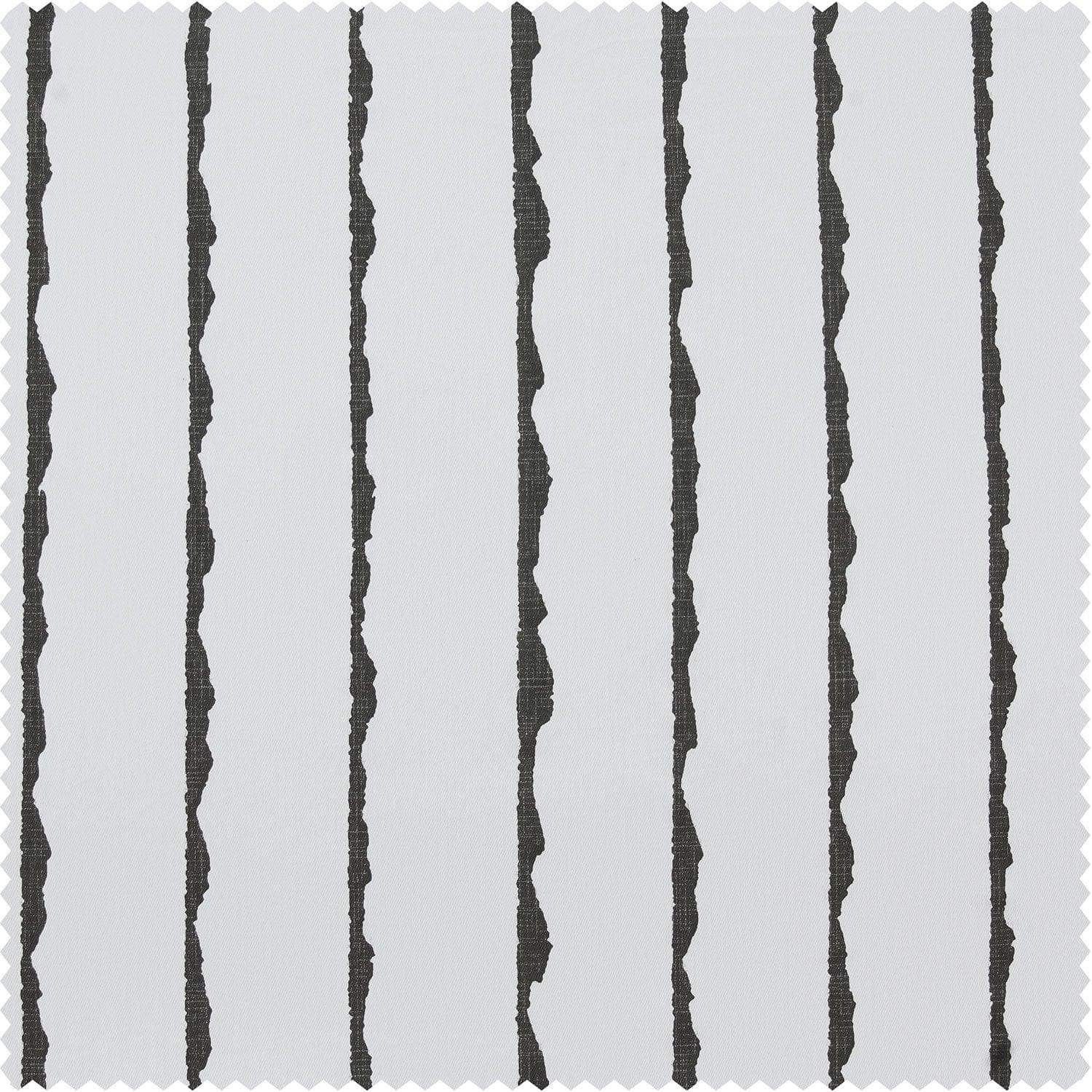 Sharkskin Black Striped Printed Cotton Custom Curtain - HalfPriceDrapes.com