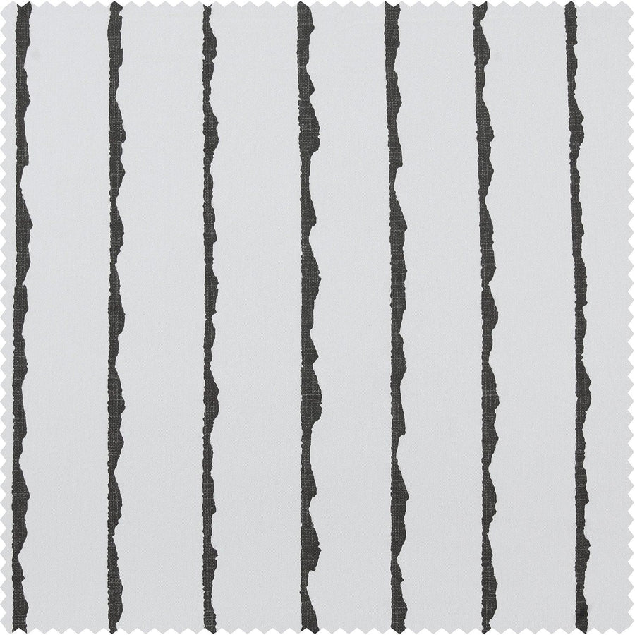 Sharkskin Black Striped Printed Cotton Custom Curtain - HalfPriceDrapes.com