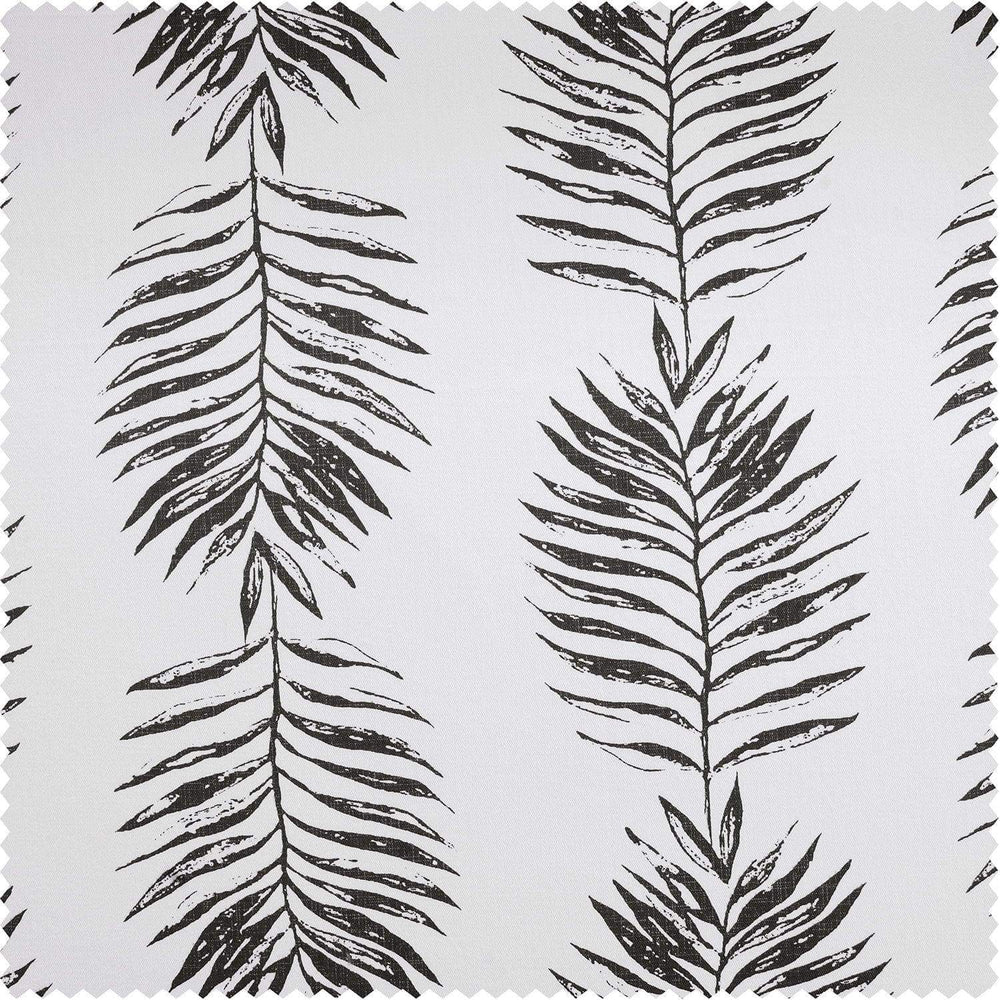Sago Black Ink Printed Cotton Custom Curtain - HalfPriceDrapes.com