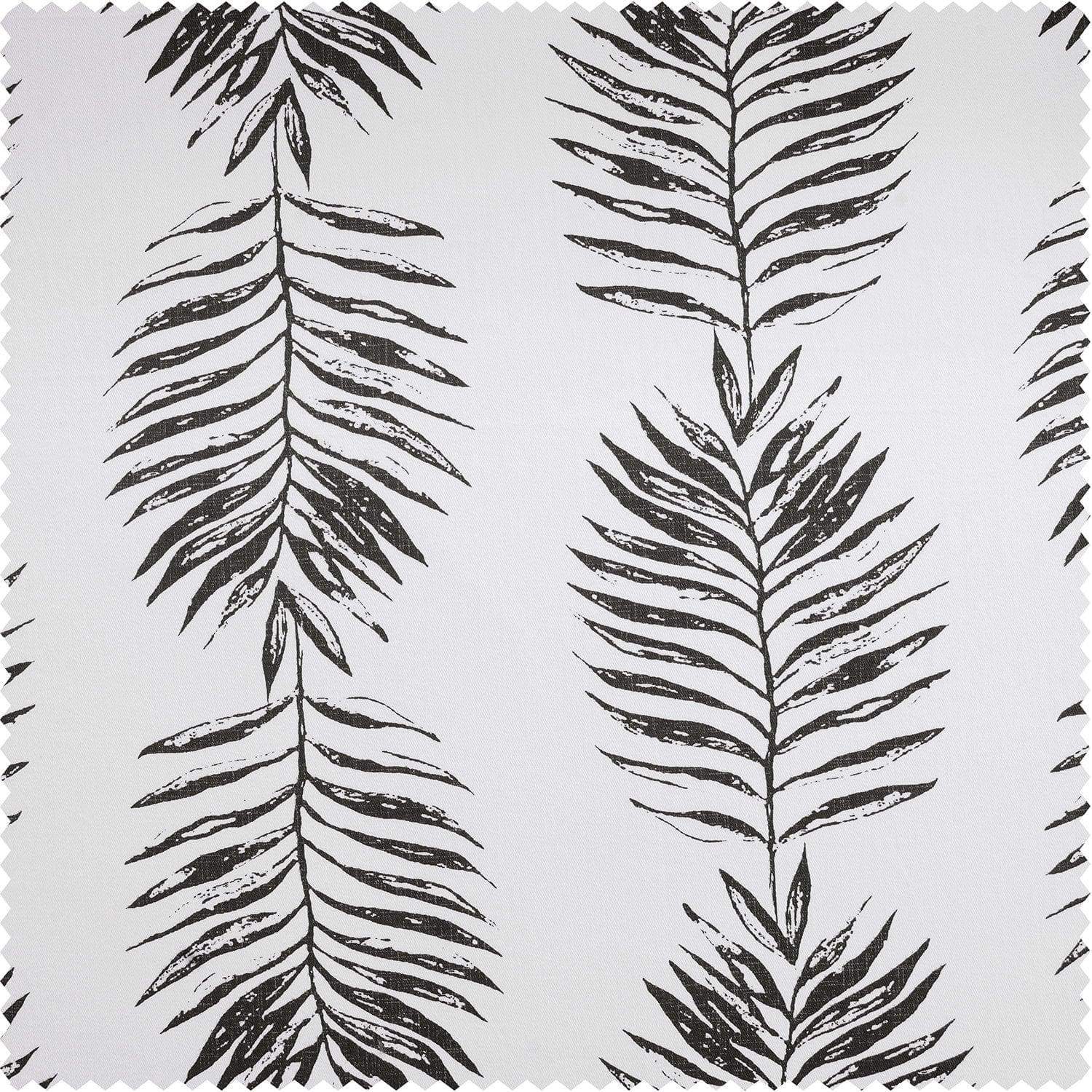 Sago Black Ink Printed Cotton Custom Curtain - HalfPriceDrapes.com