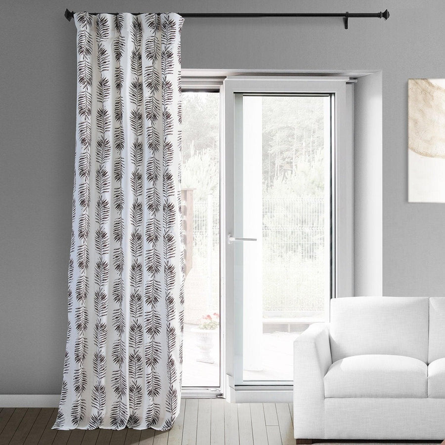 Sago Nut Brown Printed Cotton Custom Curtain - HalfPriceDrapes.com