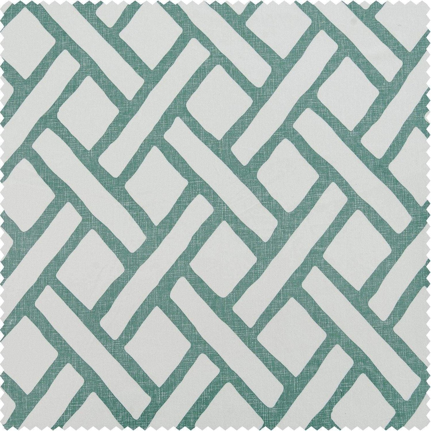 Garden Path Slate Blue Printed Cotton Custom Curtain - HalfPriceDrapes.com
