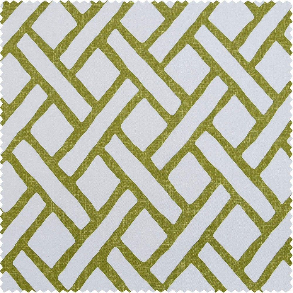 Garden Path Moss Green Printed Cotton Custom Curtain - HalfPriceDrapes.com