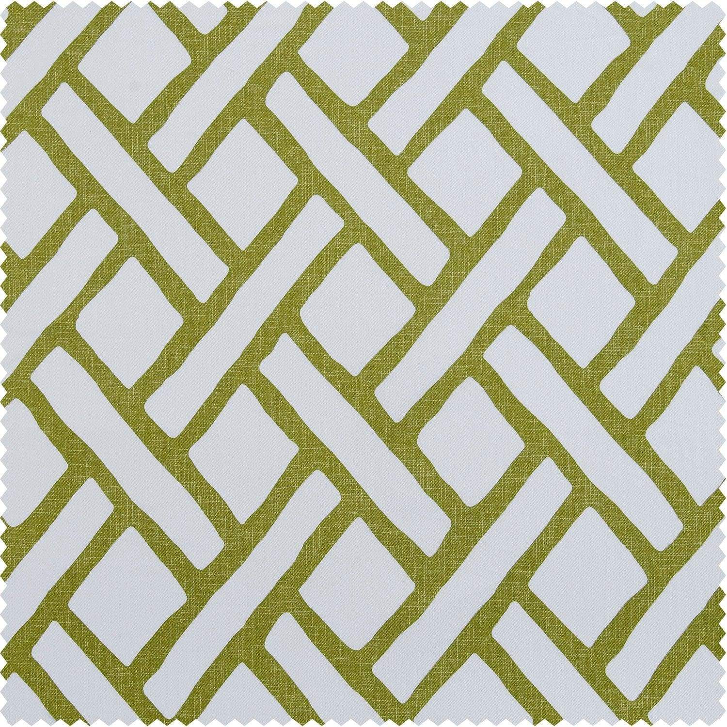 Garden Path Moss Green Printed Cotton Custom Curtain - HalfPriceDrapes.com