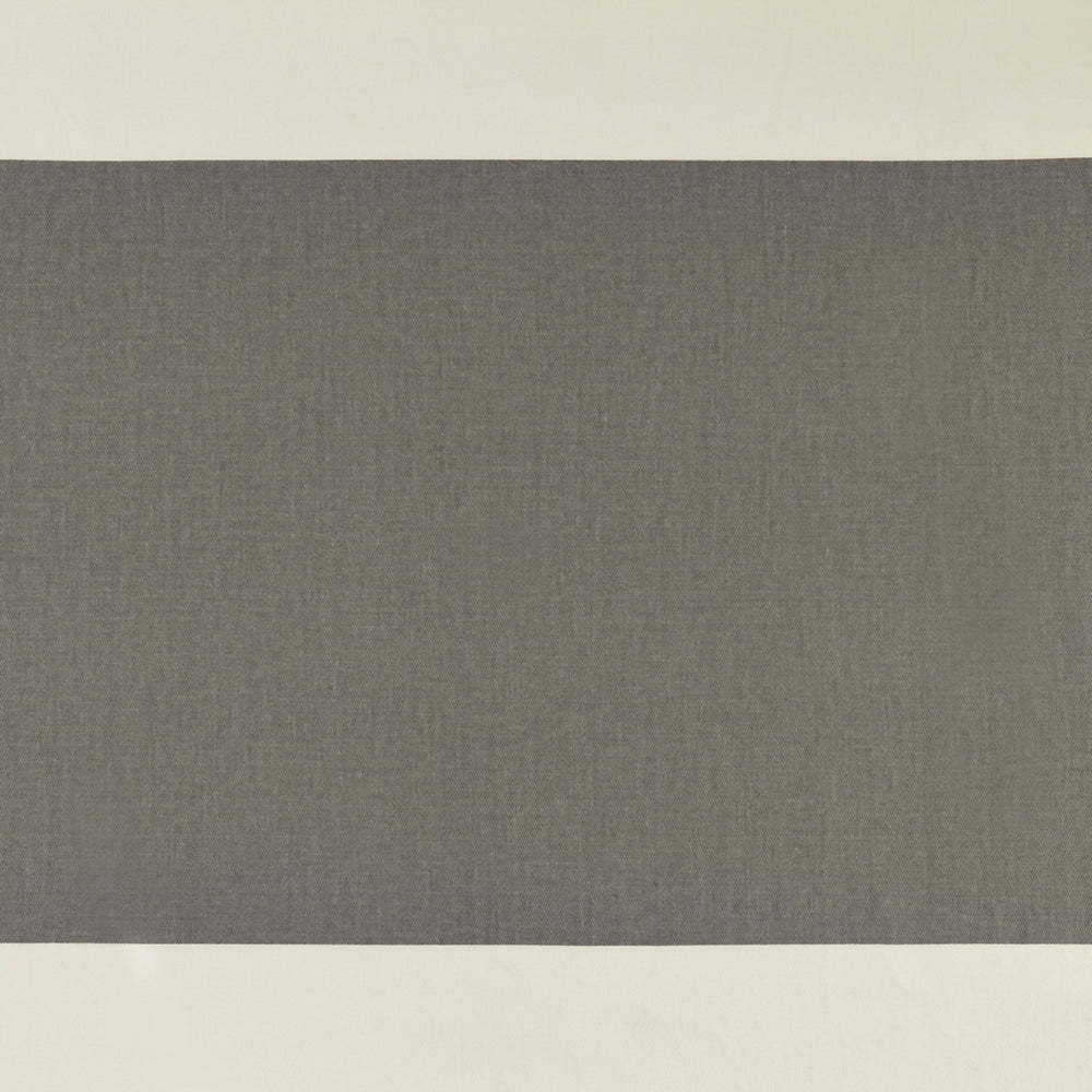 Slate Grey & Off White Horizontal Striped Printed Cotton Custom Curtain