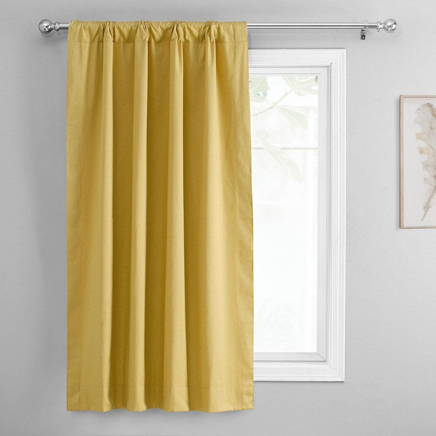 Light Ochre Solid Cotton Tie-Up Window Shade - HalfPriceDrapes.com