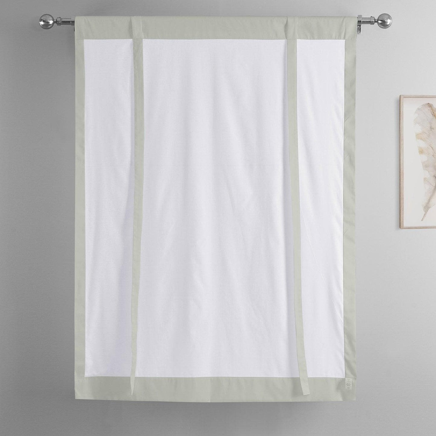 Light Greige Solid Cotton Tie-Up Window Shade - HalfPriceDrapes.com